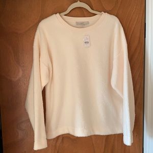 NWT LOFT Cream Cozy Sherpa Sweater